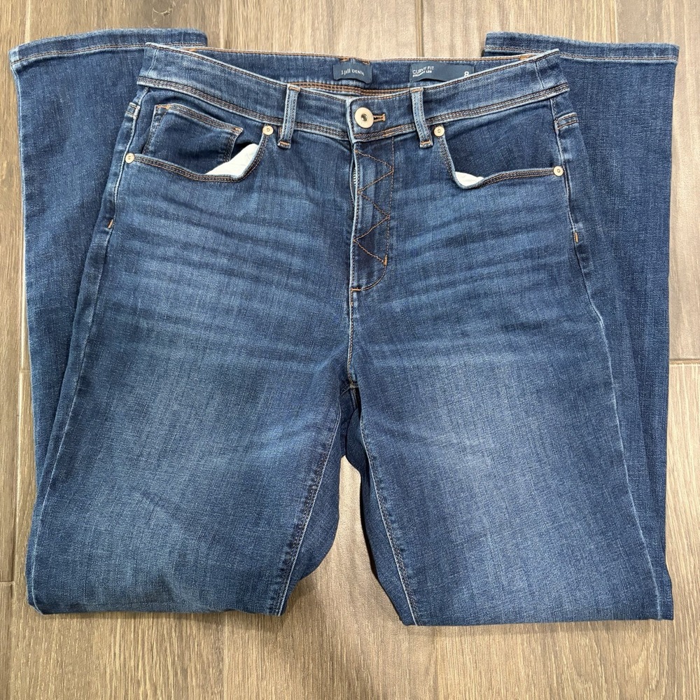 J. Jill Denim Curvy Fit Straight Jeans Blue Size 8 Medium Wash Mid Rise 5-Pocket
